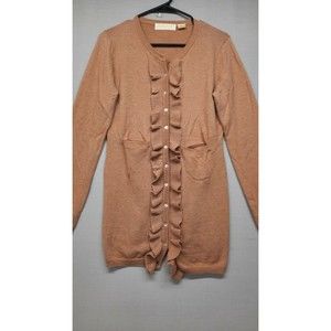 Kyumi New York Women's Knit Long Sleeve Accent Button Down Sweater Size M